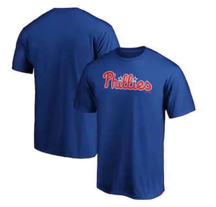 Men's Philadelphia Phillies Royal Wordmark Logo T-Shirt
